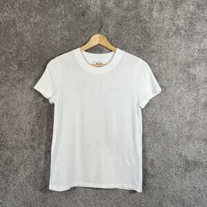 Madewell T-Shirt Womens XXS White Short Sleeve Crew Neck Cotton Pullover Top